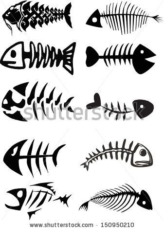 Кости рыбы рисунок и картинки (11)