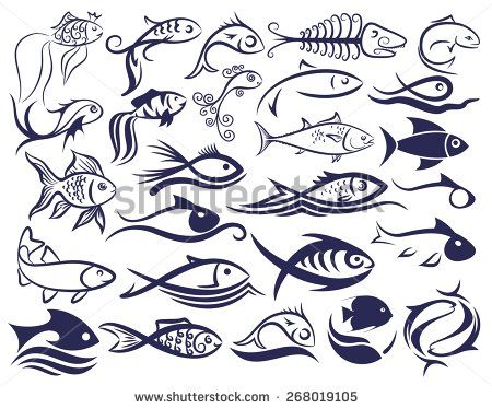 Кости рыбы рисунок и картинки (9)