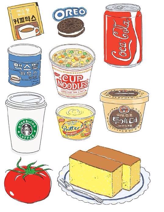 Нарисованные картинки еда и напитки (10)