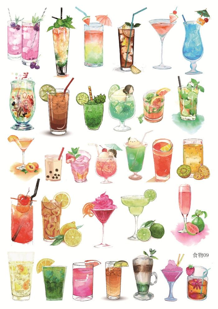 Нарисованные картинки еда и напитки (4)