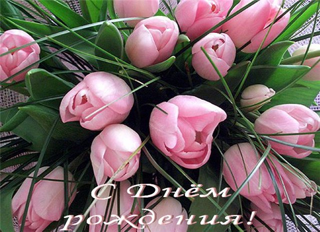Открытки с днем рождения женщине красивые цветы тюльпаны (1)
