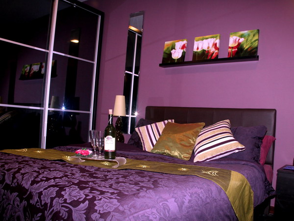 Спальня в сливовом цвете - красивые фото (2)