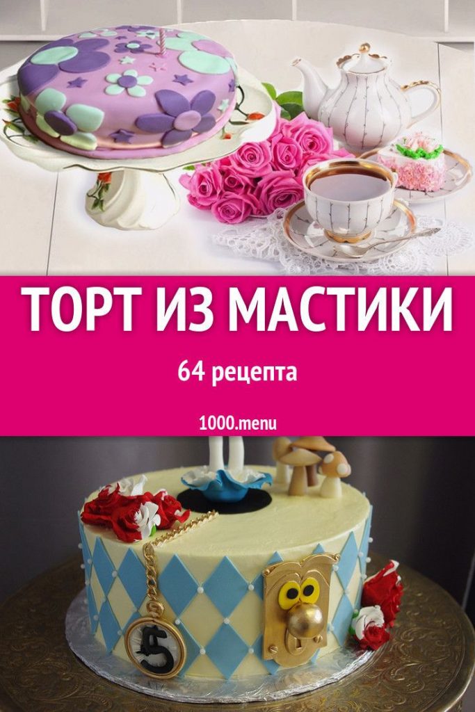 Торт на день рождения для подруги из мастики - фото (1)
