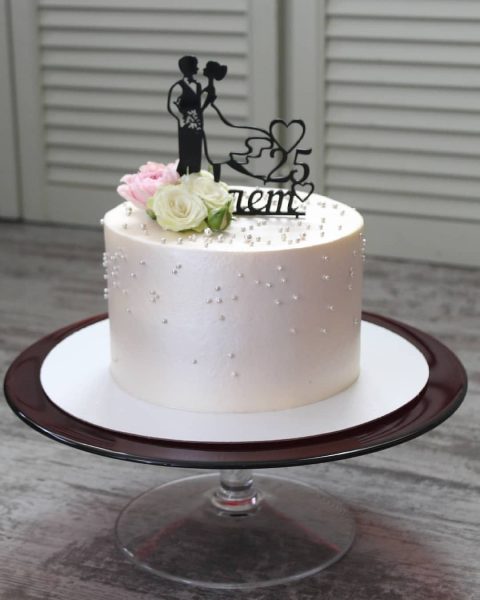 Дизайн торта на свадьбу одноярусные без мастики фото