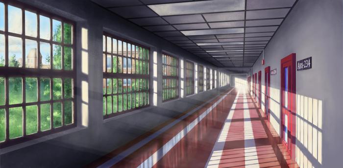 Фон аниме школьный коридор - картинки (11)
