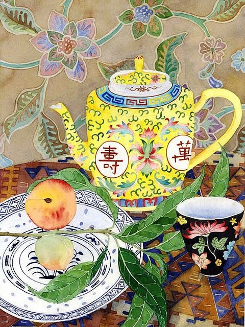 Чашка чая акварель картинки (8)