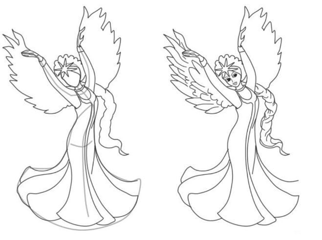 Как нарисовать Царицу Лебедь из сказки о Царе Салтане (1)