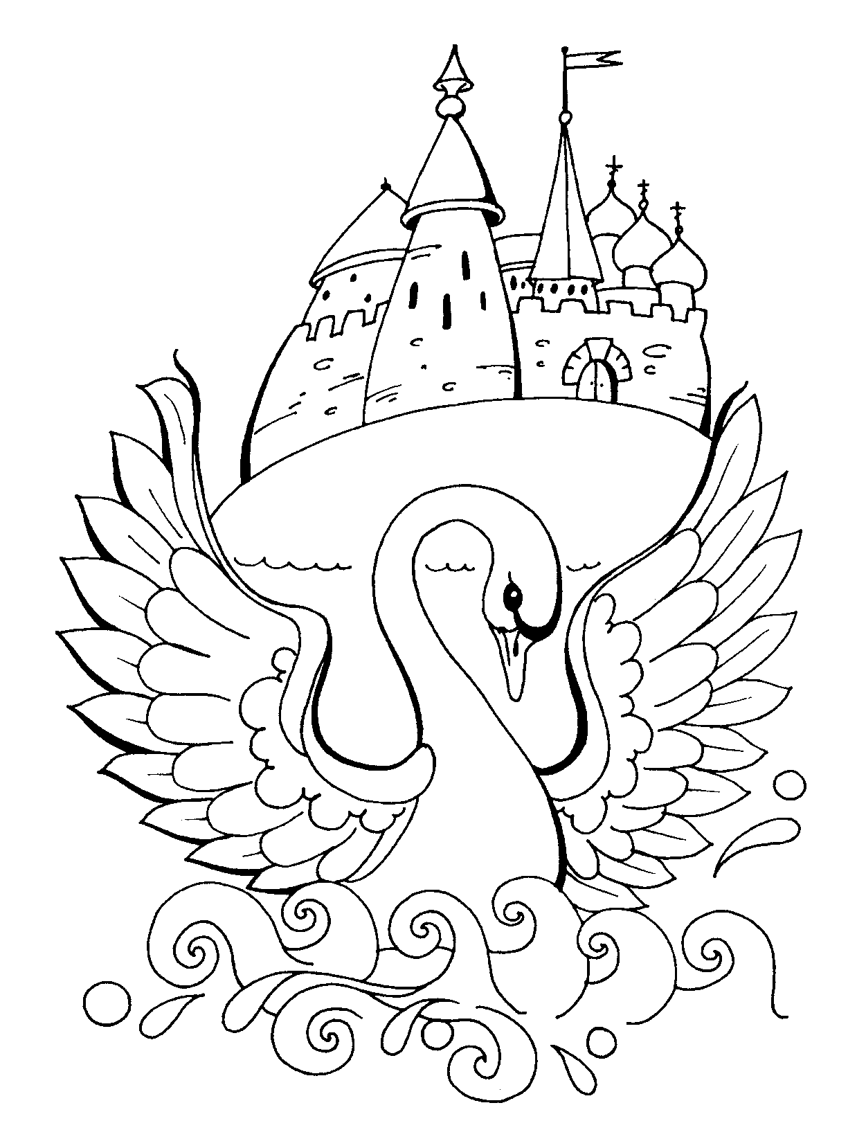 Как нарисовать Царицу Лебедь из сказки о Царе Салтане (18)