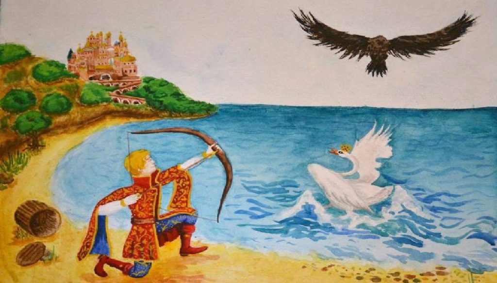 Как нарисовать Царицу Лебедь из сказки о Царе Салтане (8)