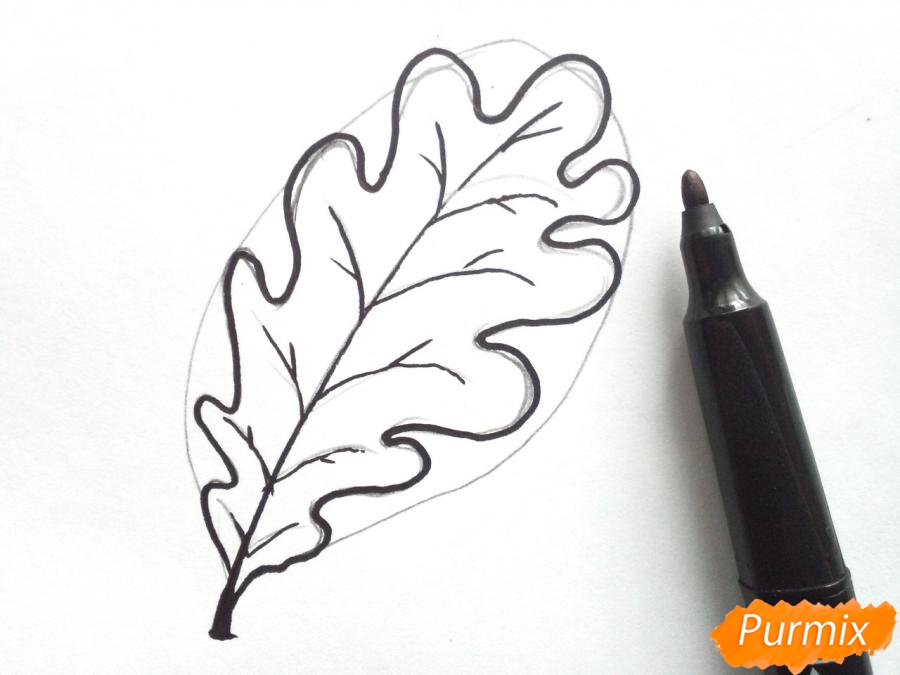 Как поэтапно нарисовать осенний лист карандашом для начинающих   рисунки (16)