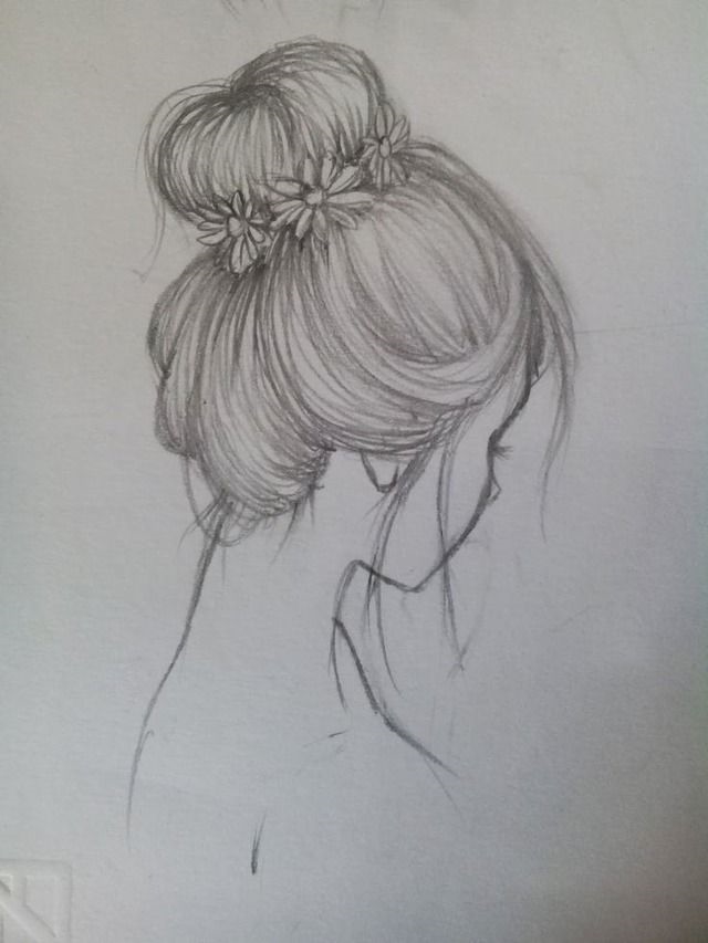 Картинки карандашом для срисовки девушки со спины легкие (14)