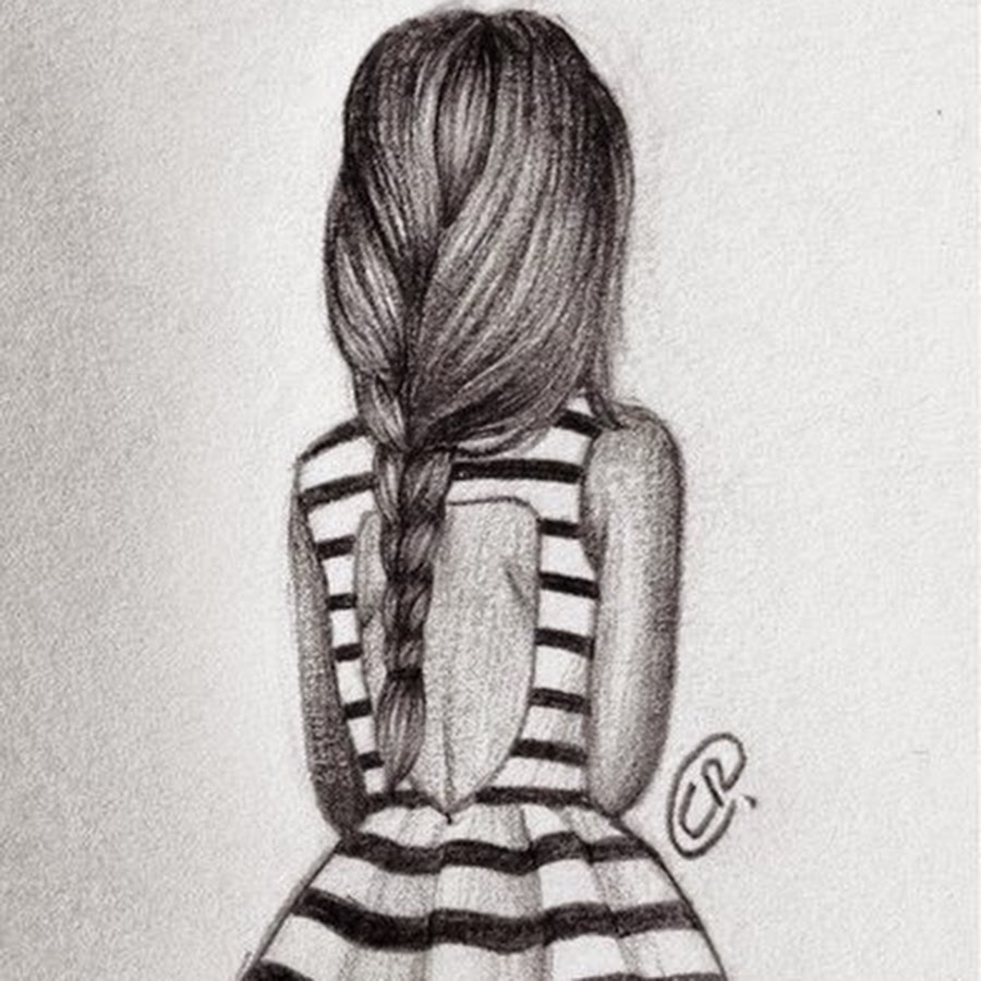 Картинки карандашом для срисовки девушки со спины легкие (16)