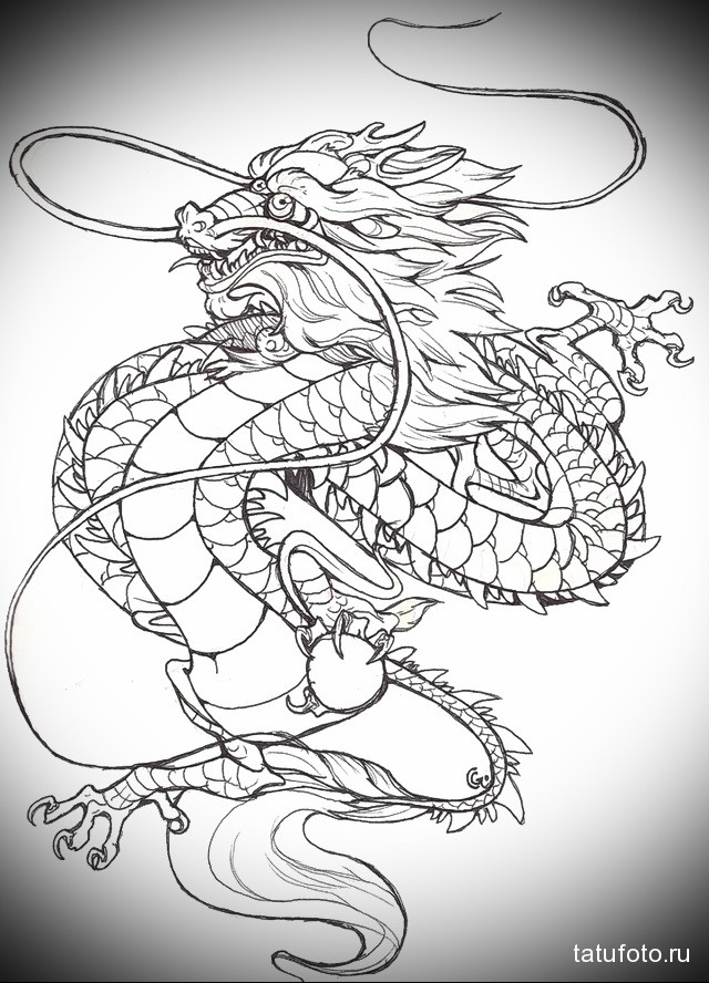 Крутые картинки тату китайский дракон (22)