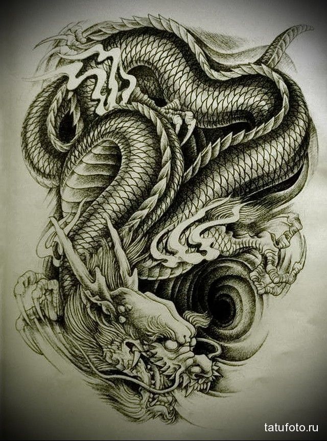 Крутые картинки тату китайский дракон (23)