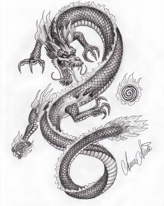 Крутые картинки тату китайский дракон (6)