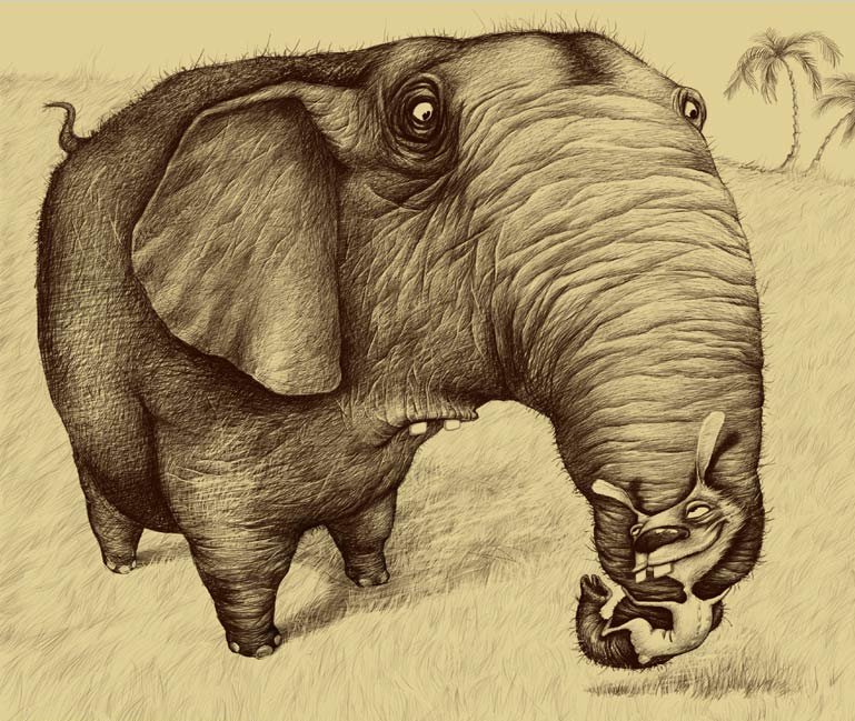 Удивительные картинки со слоном рисованные (29)