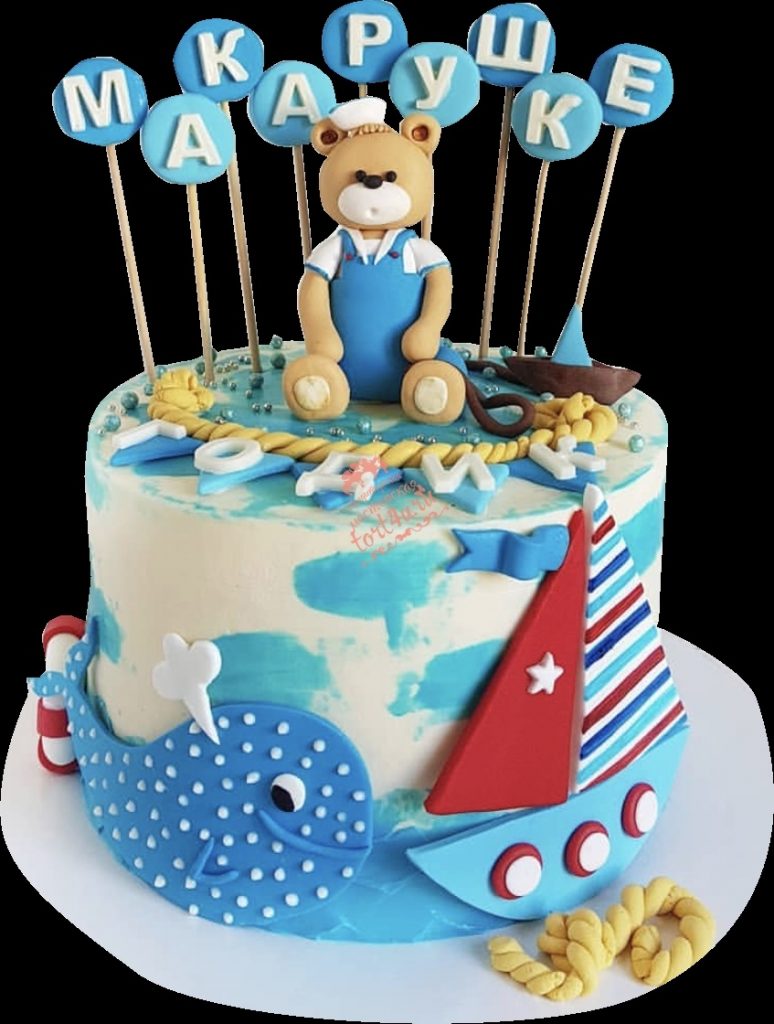 Детский торт с морской тематикой001