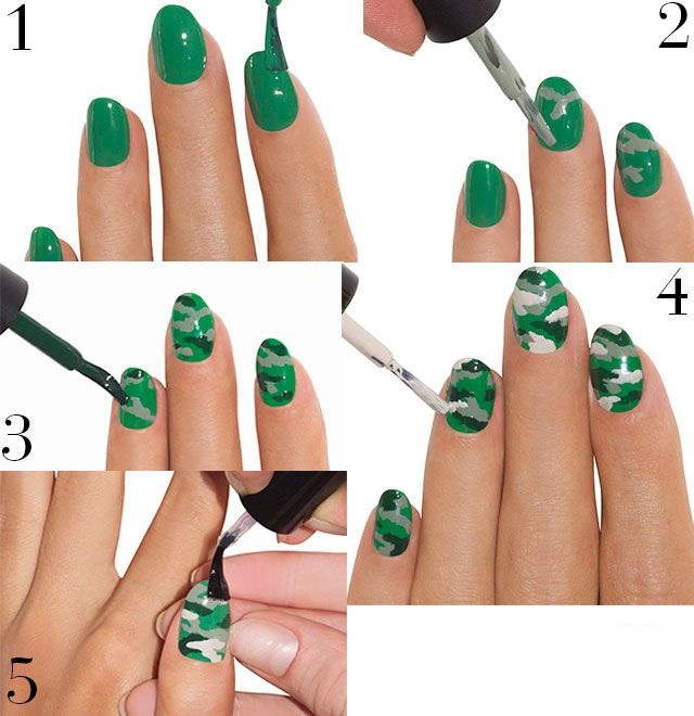 Как на ногтях нарисовать камуфляж017