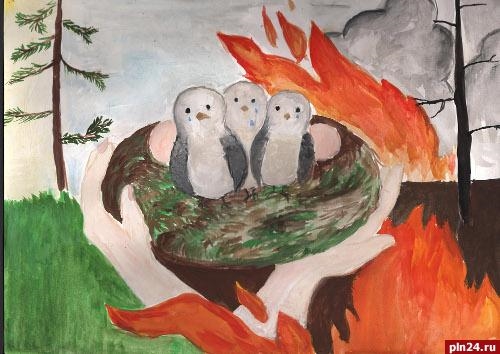 Картинки и рисунки на тему пожар в лесу006