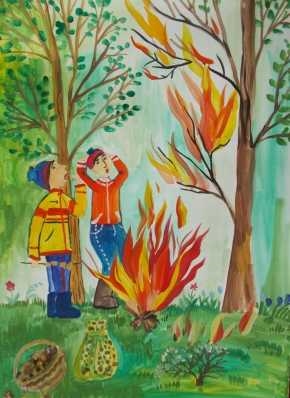 Картинки и рисунки на тему пожар в лесу018