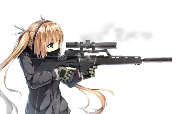 Красивые картинки аниме девочки с оружием018