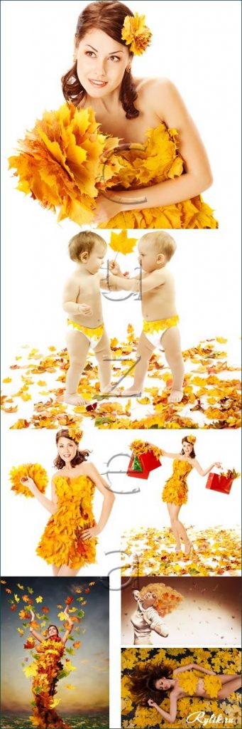 Красивые картинки осень девушка с листьями для детей (1)