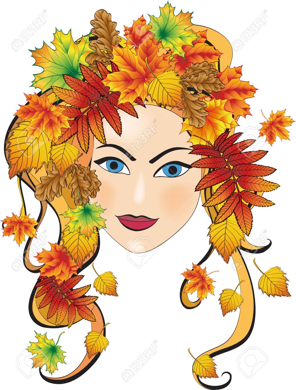 Красивые картинки осень девушка с листьями для детей (12)