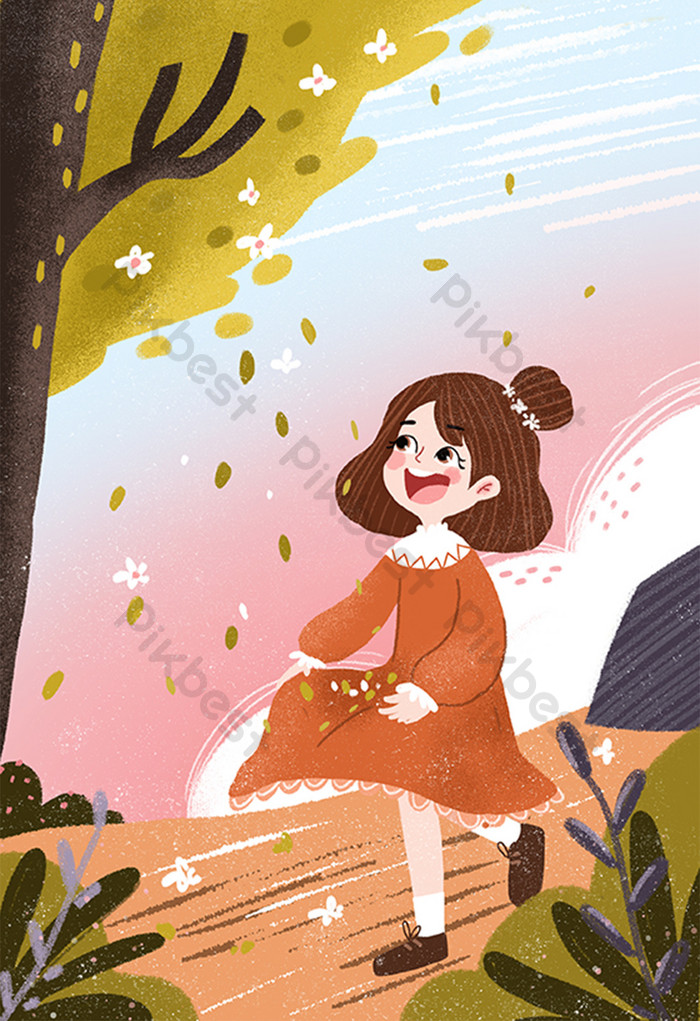 Красивые картинки осень девушка с листьями для детей (13)