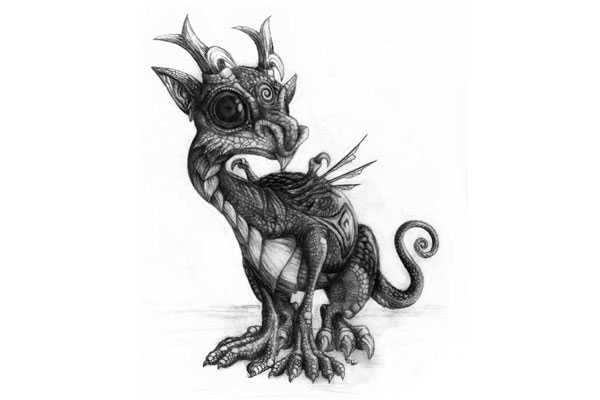 Красивые картины дракона карандашом (19)