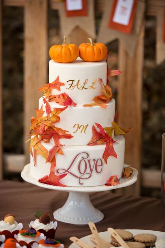 Красивые фото свадебного торта в осеннем стиле (11)
