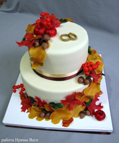Красивые фото свадебного торта в осеннем стиле (18)