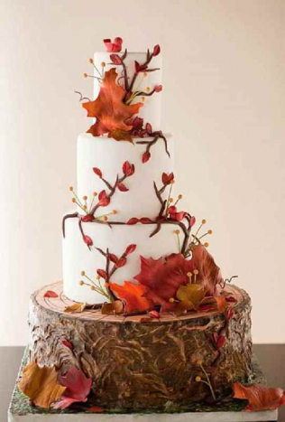 Красивые фото свадебного торта в осеннем стиле (4)