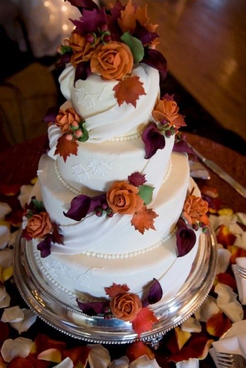 Красивые фото свадебного торта в осеннем стиле (9)