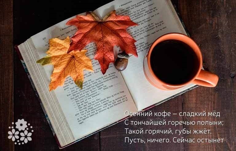 Осенние листья и кофе картинки красивые и милые014