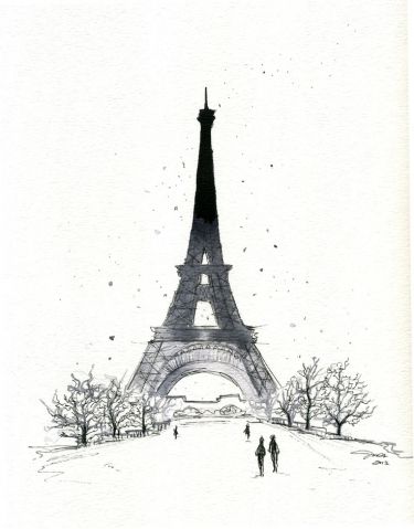 Париж картинки рисованные - 35 рисунков (2)