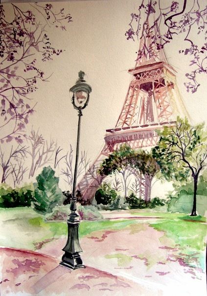 Париж картинки рисованные - 35 рисунков (21)
