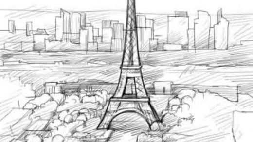 Париж картинки рисованные   35 рисунков (27)