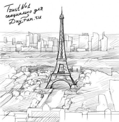 Париж картинки рисованные   35 рисунков (27)