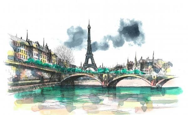 Париж картинки рисованные - 35 рисунков (31)