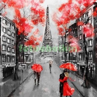 Париж рисованные картинки018