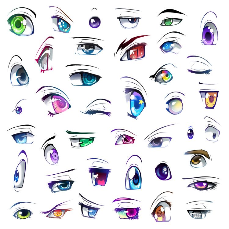 Подробные туториалы аниме глаз (13)
