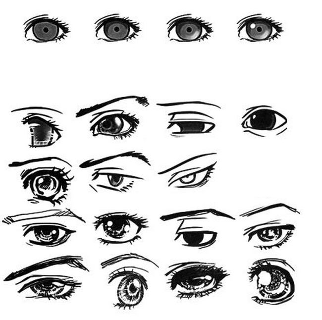 Подробные туториалы аниме глаз (14)