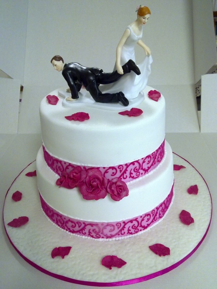 Прикольные картинки торты на свадьбу - идеи с фото (19)