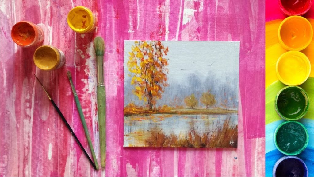 Рисование осеннего пейзажа гуашью - лучшие картины (24)