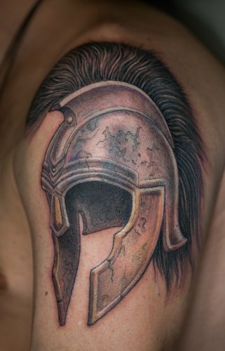 Спартанский шлем тату эскизы (23)