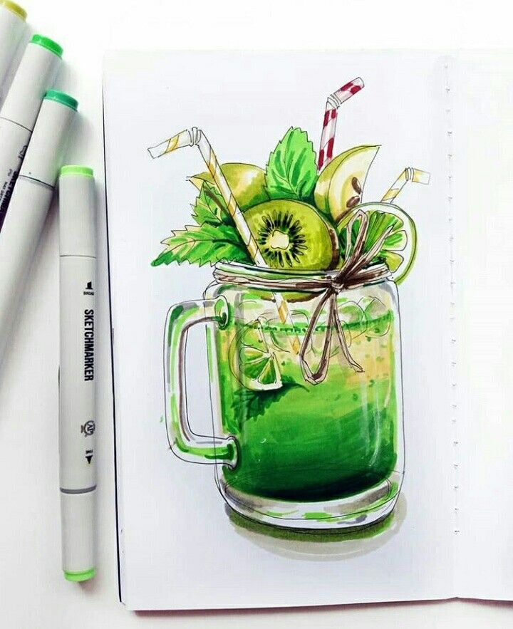 Топовые нарисованные картинки еда и напитки (1)
