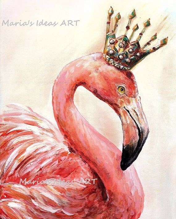 Удивительные картины фламинго маслом005