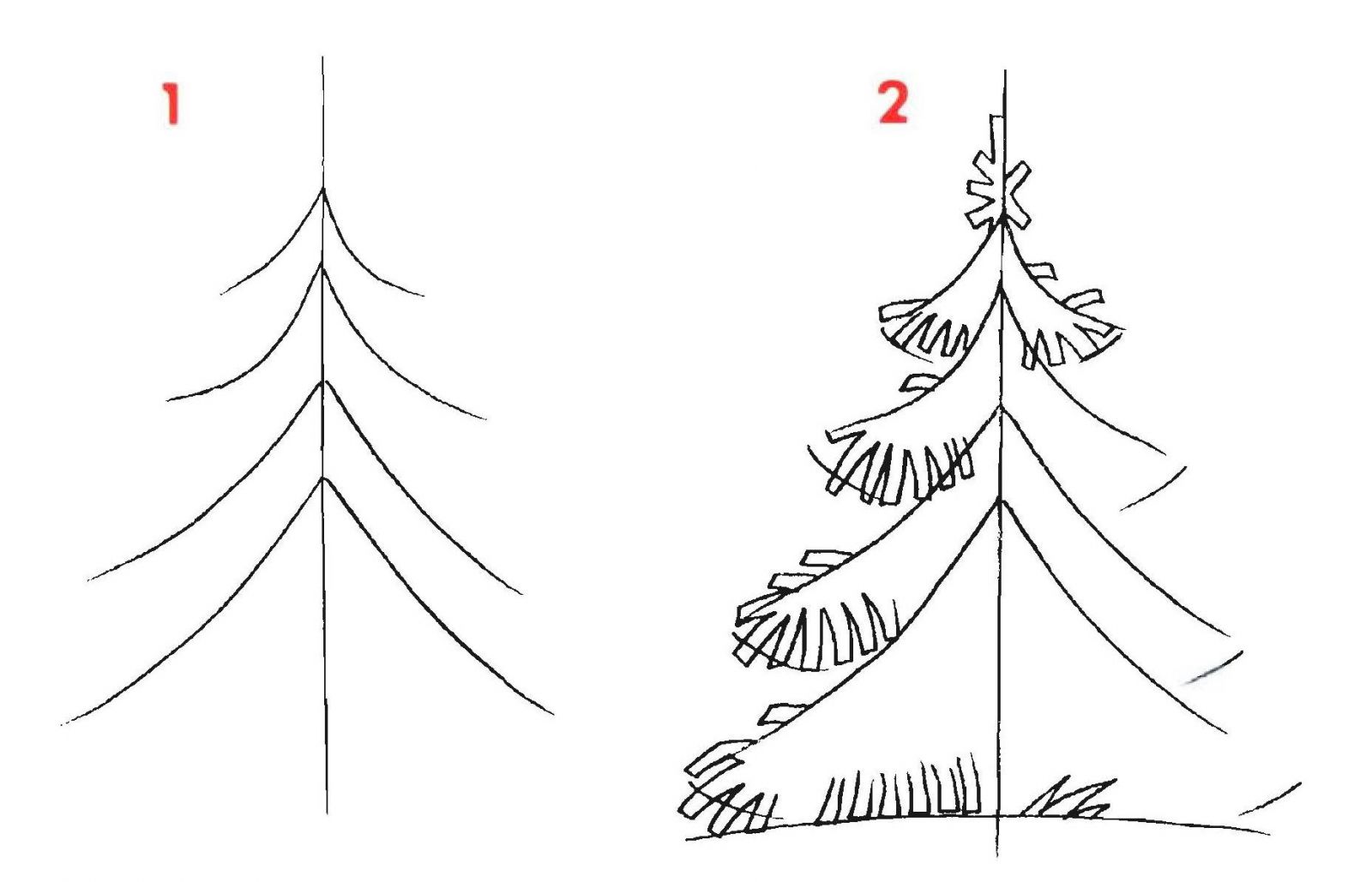 Красивые елки на новый год рисунки (12)