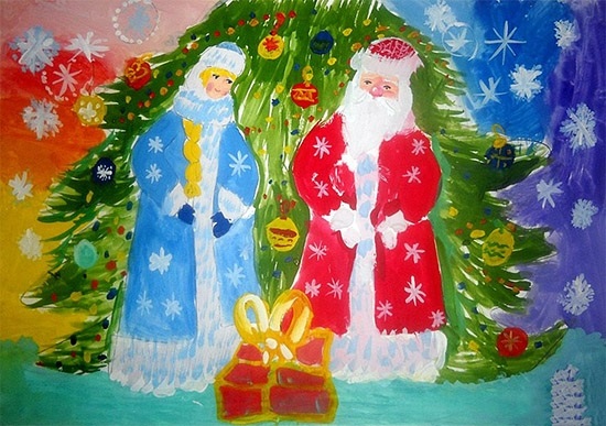 Удивительный рисунок Деду Морозу на новый год005