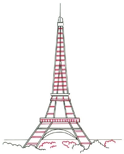Красивые рисунки Эйфелевой башни для срисовки006